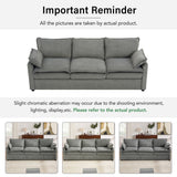 Modern Sofa Set With Double Layer Cushion And Side Storage Pockets