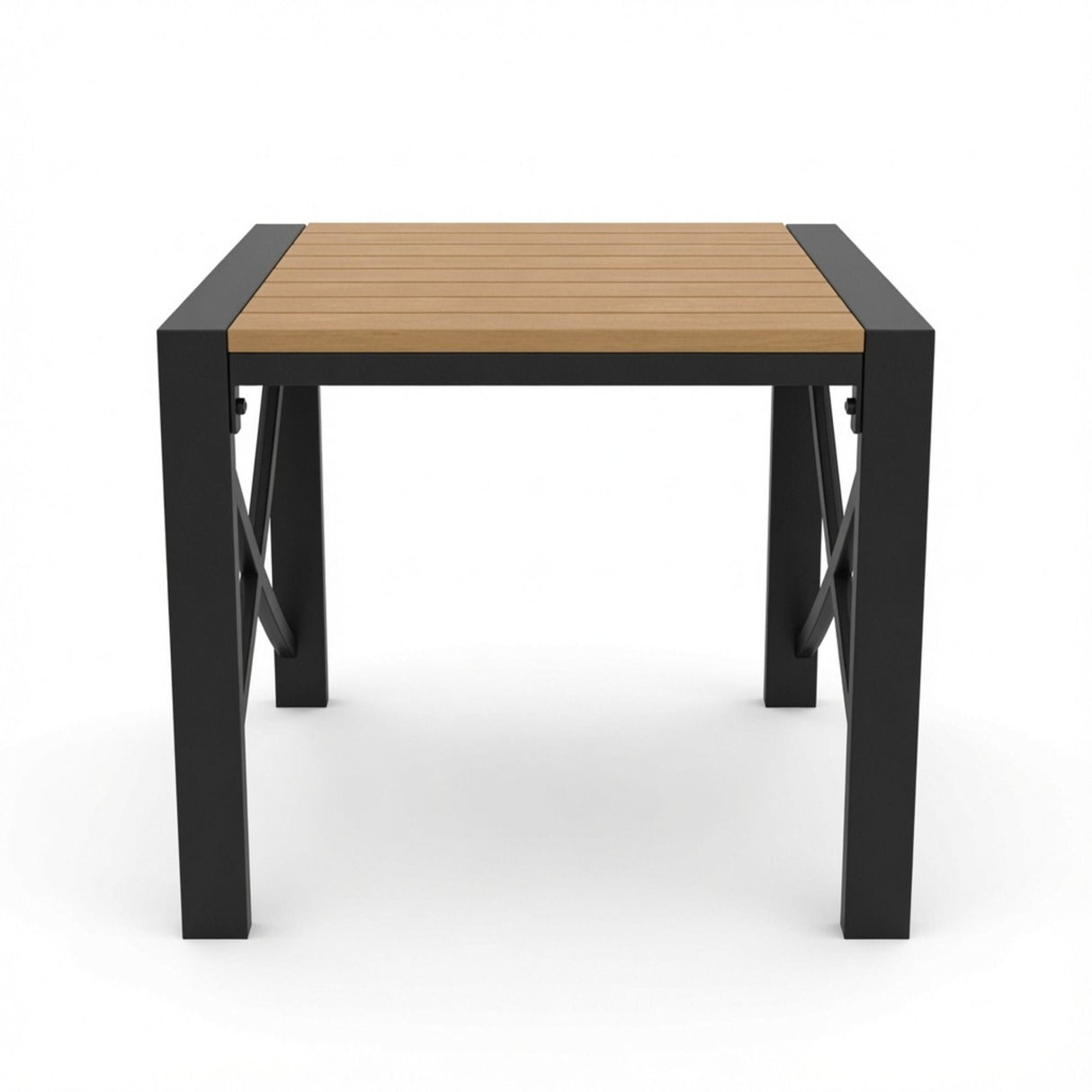 Square Outdoor Patio End Table - Black