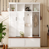 Hall Tree With 4 Hidden Cabinets
