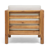 Outdoor Acacia Wood Patio Chair With Fabric Cushion