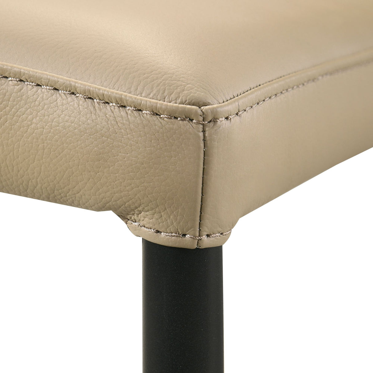 Meriam - Full Back Top Grain Leather Upholstered Metal Dining Chairs (Set of 2)