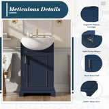 20" Bathroom Vanity With Bulged Sink, Freestanding Single Vanity Set, Soft Close Door