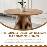 Round Dining Table For Dining Room - Natural Wood