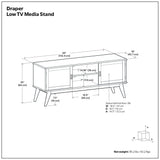 Draper - Handcrafted Mid Century Low TV Media Stand
