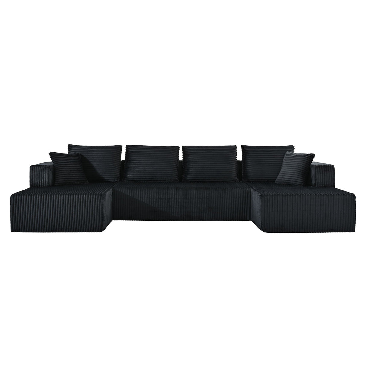 U-Shaped Modular Sectional Sofa With Double Chaise, Oversized Deep Seat For Living Room
