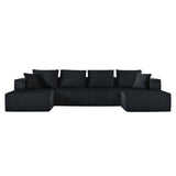 U-Shaped Modular Sectional Sofa With Double Chaise, Oversized Deep Seat For Living Room