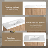 Freestanding Bathroom Vanity With Sink, Soft Close Doors
