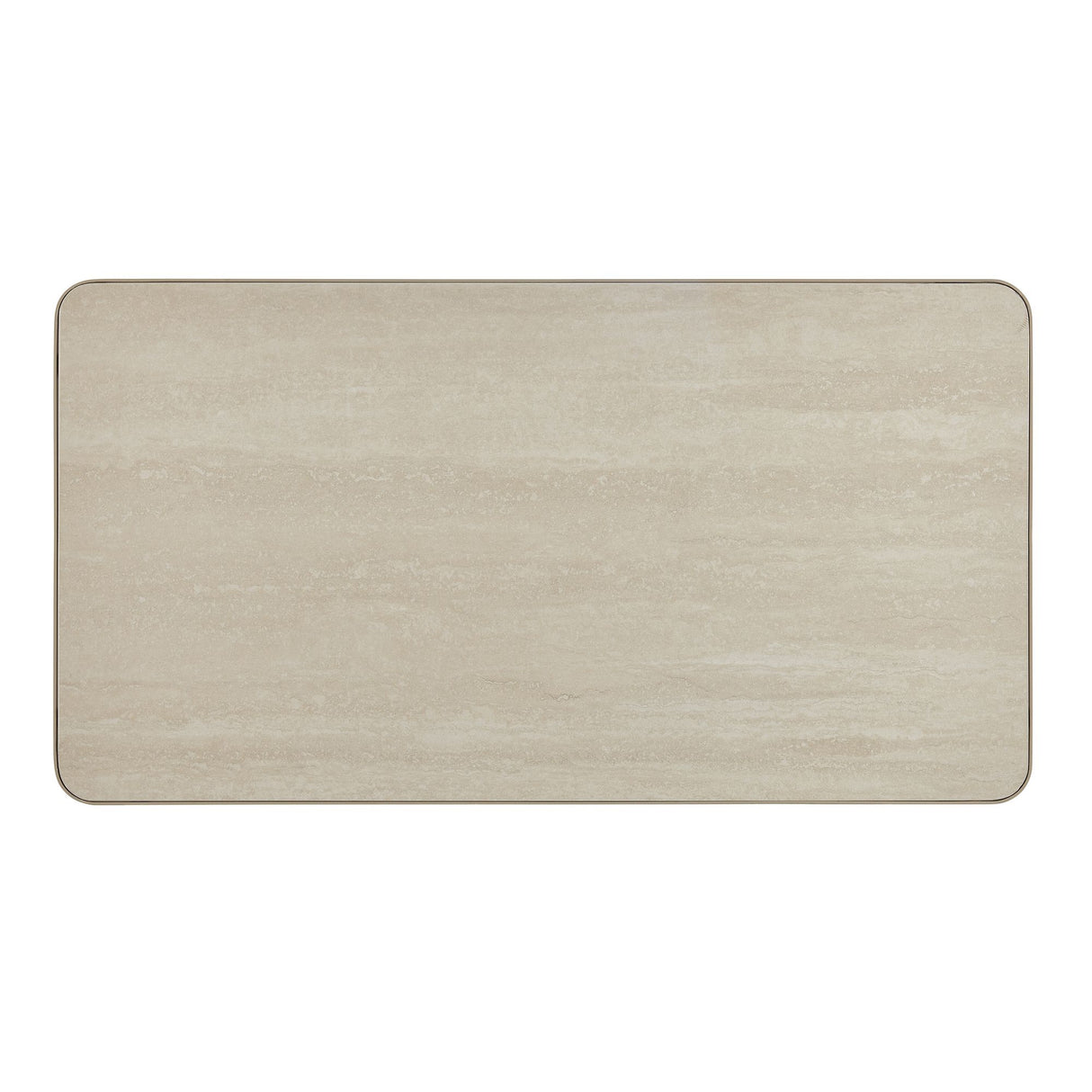 Pavilion - Powder Coated Metal Rectangle Outdoor Coffee Table With Sintered Stone Table Top - Natural
