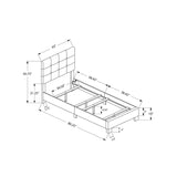 Bed, Upholstered, Frame Only, Transitional