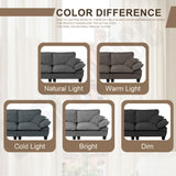 Modular Sectional Sofa With Movable Ottoman & Pillows