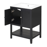 Modern Bathroom Vanity With Sink And Open Shelf