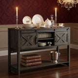 Farmhouse Entryway Table With Sliding Barn Door