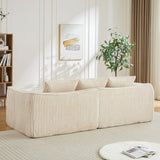 Minimalist 3 Seater Sofa With Curved Lines And Gently Sloped Backrest