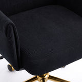 Ergonomic Mid-Back Office Chair With Gold Base