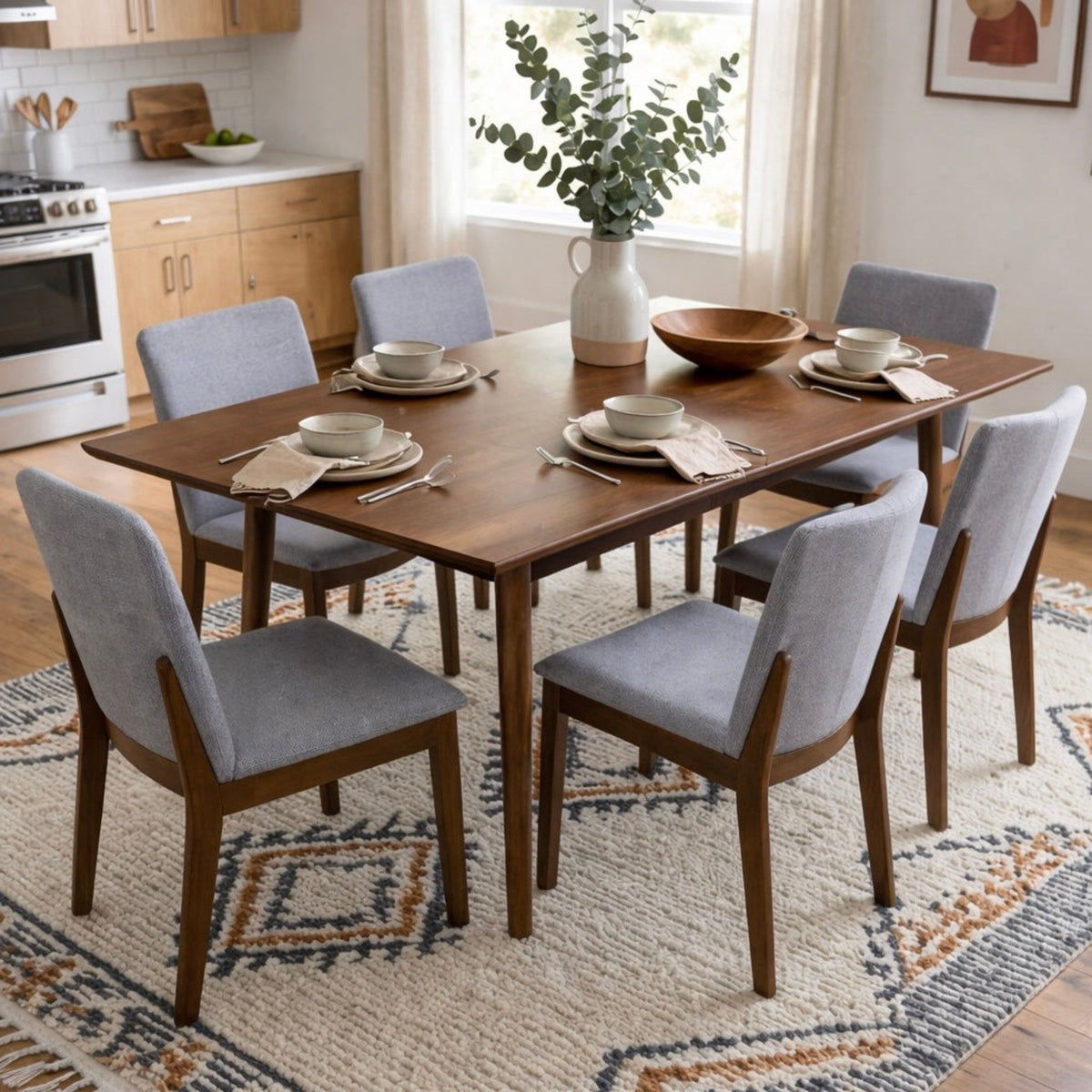 Laura - Mid-Century Modern Solid Wood Dining Chair (Set of 2)