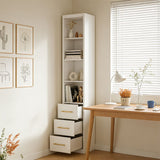 Tall Storage Cabinet With 3 Drawers For Bedroom - White