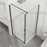 Goodyo - Frameless Corner Shower Door - Matte Black