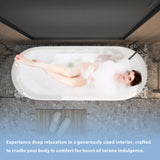Freestanding Tub With Overflow And Pop Up Drain, Ergonomic Design