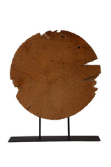 Teak Sculpture Set (Set of 2) - Dark Brown