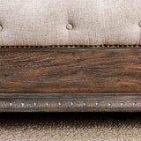 Sleigh Bed With Button Tufted Fabric Headboard And Footboard