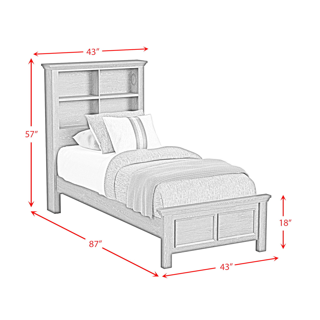 Hampton Kids - Bookcase Bed