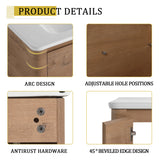 Freestanding Bathroom Vanity With Sink, 2 Soft Close Doors & Storage Rack