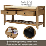 Multipurpose Entryway Shoe Rack With Cushioned Seat And Drawers