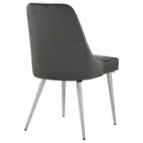 Padded Side Chair Of 2) With Upholstered Seat And Polished - Gray