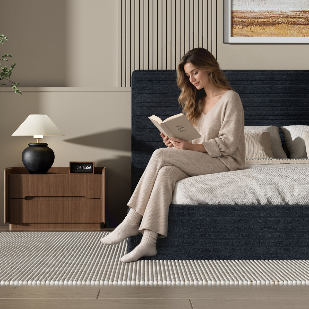 Airframe - Upholstered Bed Frame, Cloud Soft Headboard