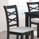 Dining Set 6 Piece With Table And Upholstered X Back Chairs - Charcoal