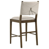 Crispin - 5 Piece Counter Height Dining Set With Upholstered Chairs - Brown