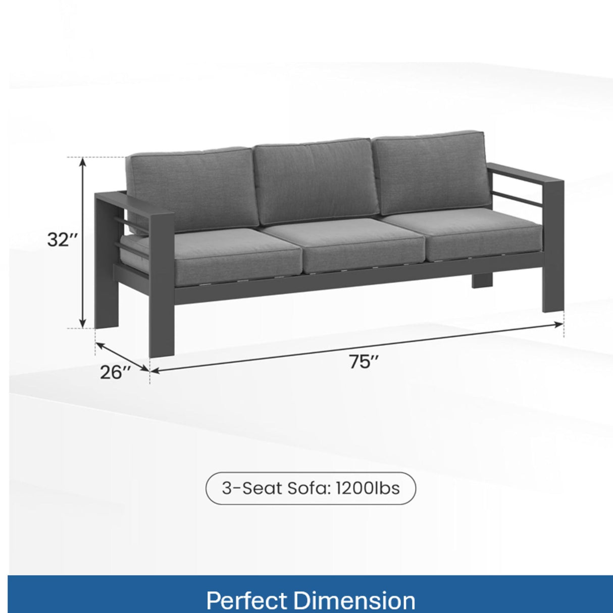 Outdoor Patio Set, All-Weather With Thick Cushions
