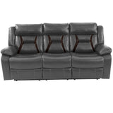 Modern Reclining Sofa With Pillow Arms And Headrest