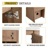 Wall Mounted Bathroom Vanity With Art Sink, 1 Storage Shelf, Soft Close Door