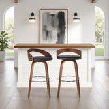 Sonia - 30" Bar Height Swivel Bar Stool - Walnut Wood