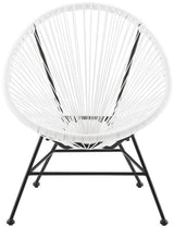 Linon Anson White/Black Rope/Steel Outdoor Single Chair