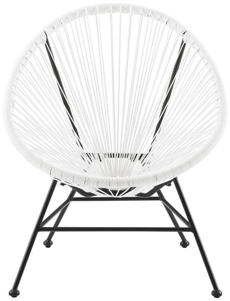 Linon Anson White/Black Rope/Steel Outdoor Single Chair