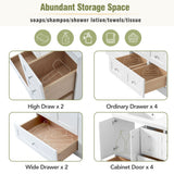 Shaker Free Standing Bathroom Vanity Cabinet & Sink, Soft Close Drawers, Soft Close Doors