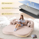 Foldable Sofa Bed, Boneless Couch Convertible Sleeper With 4 Pillows