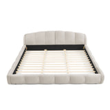 Upholstered Platform Bed Frame, Low Profile Floor Bed, No Box Spring Required