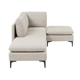 Upholstered Modular Sectional With Tall Legs, Medium Firm Seat