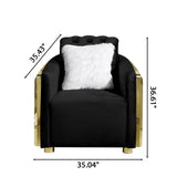 Accent Chair With Button Tufted Diamond Grid & 1 Pillow For Living Room