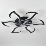 Flower Ceiling Fan With LED Dimmable Light, Flush Mount Ceiling Fan With Remote Control, Low Profile Design, 6 Speeds, Timing Function