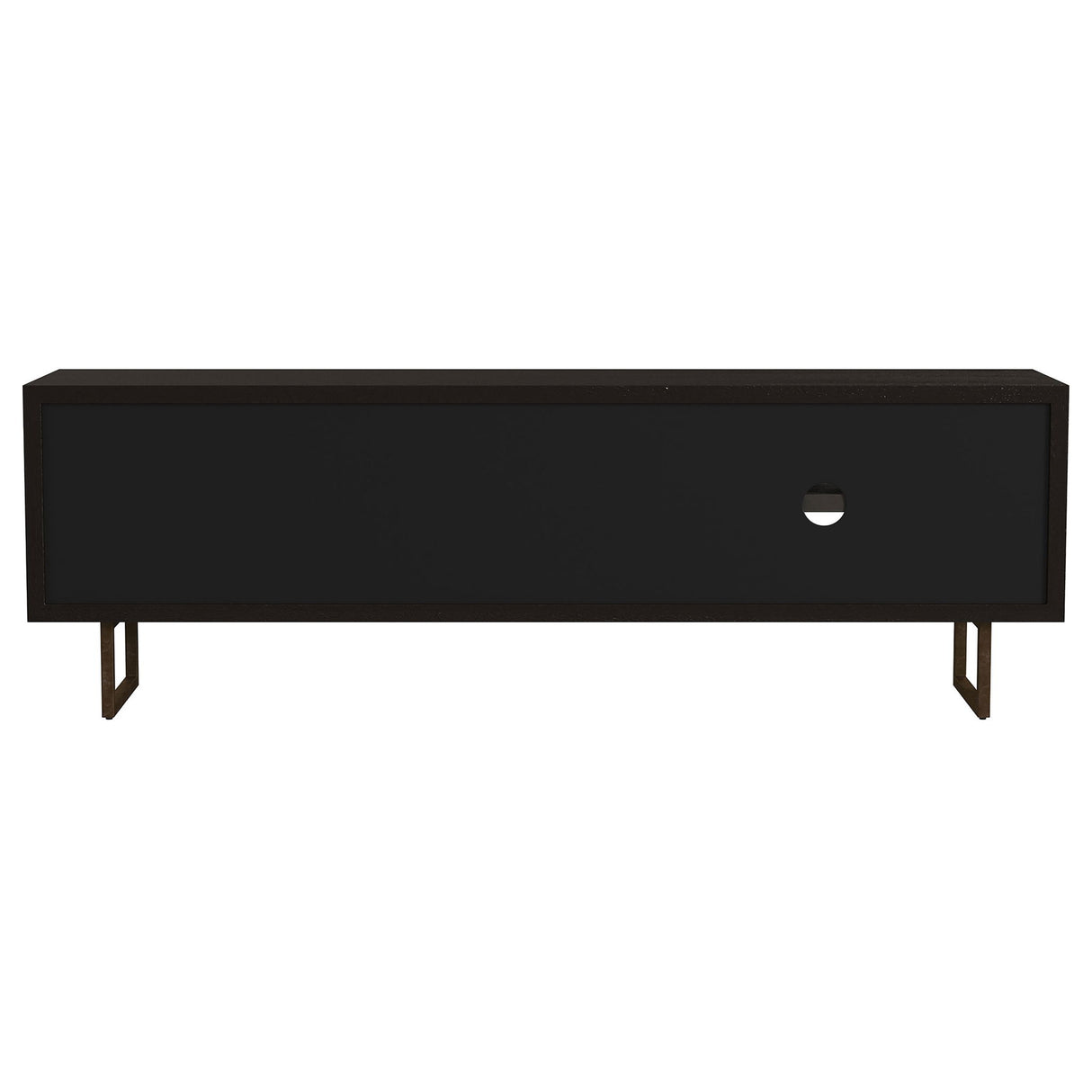 Manaya - 2 Door Stand With Open Shelving And Hidden Storage - Charcoal Black