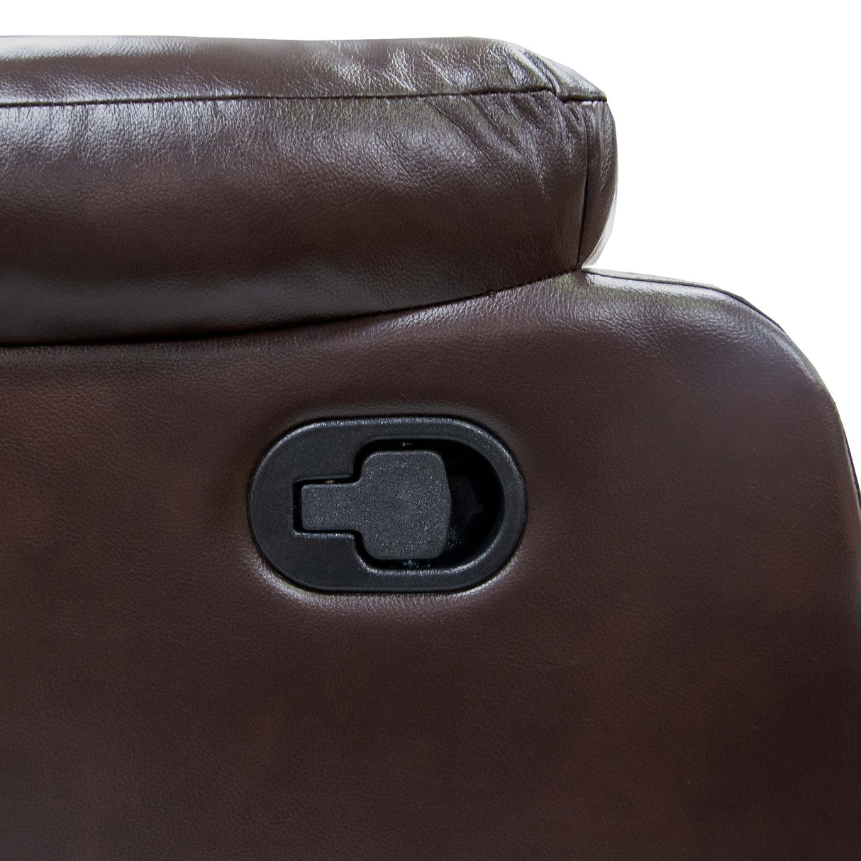 Leatherette Recliner With Pillow Arms And Headrest For Living Room - Brown