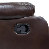 Leatherette Recliner With Pillow Arms And Headrest For Living Room - Brown