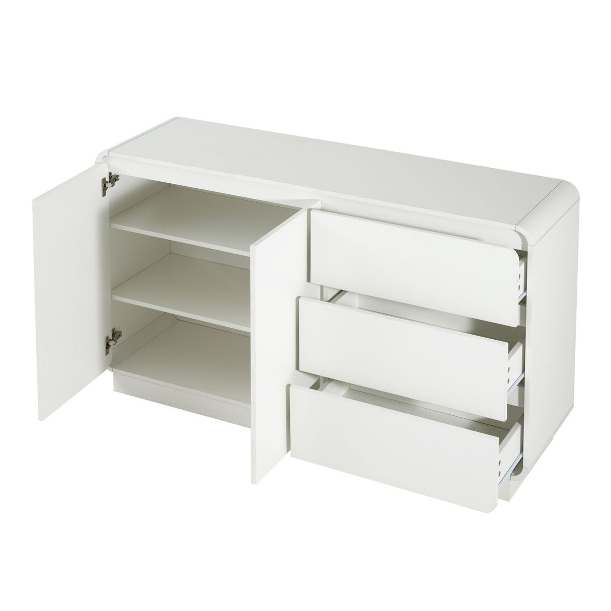 Sideboard, Wide Storage With 2 Doors And 3 Drawers