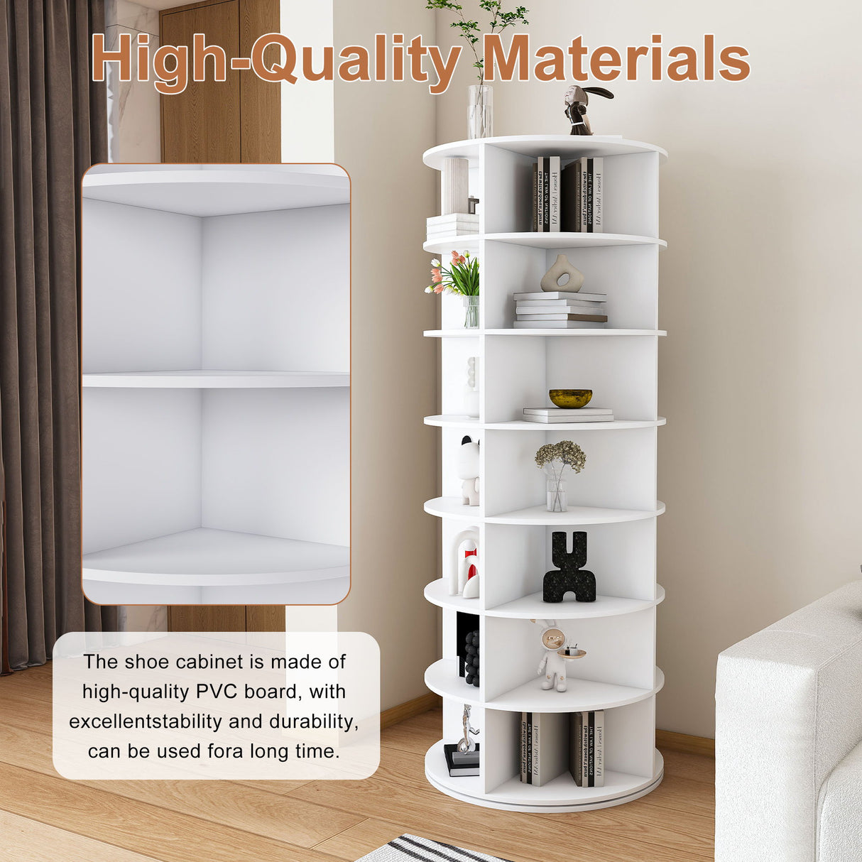 Rotating Shoe Rack Tower