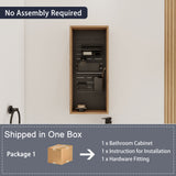 Wall Mounted Storage Cabinet With 4 Diy Accessories - Imitative Oak