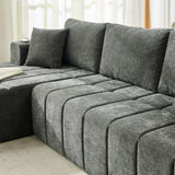 L - Shaped Sectional Sofa With Cup Holders & Side Pockets